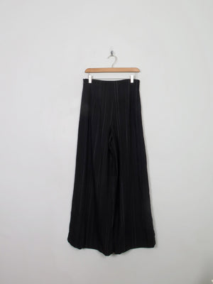 Women's Ischoko Wide Leg Black Pinstripe Trousers S