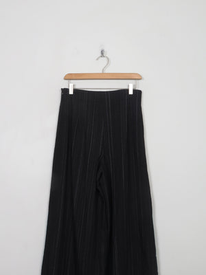 Women's Ischoko Wide Leg Black Pinstripe Trousers S
