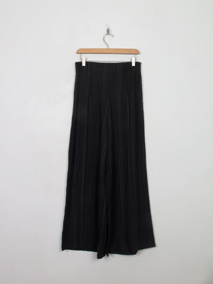 Women's Ischoko Wide Leg Black Pinstripe Trousers S