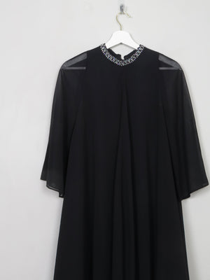 Vintage Black Floaty Midi Length Evening Dress By Roter Couture XS - The Harlequin