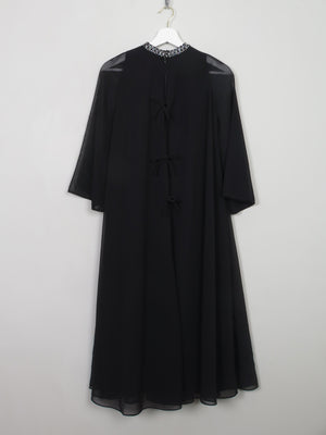 Vintage Black Floaty Midi Length Evening Dress By Roter Couture XS - The Harlequin