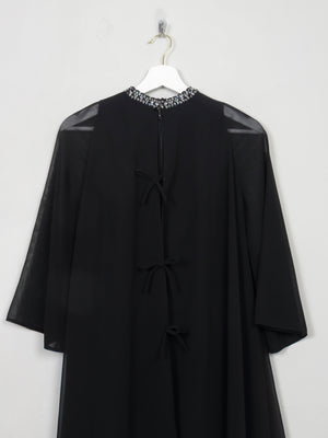 Vintage Black Floaty Midi Length Evening Dress By Roter Couture XS - The Harlequin