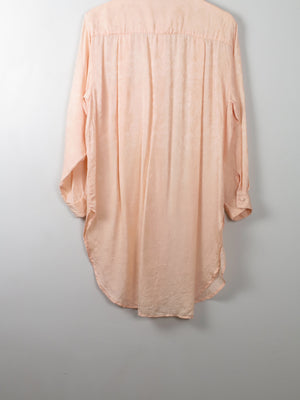 Women's Vintage Peach Silk Long Blouse S - The Harlequin