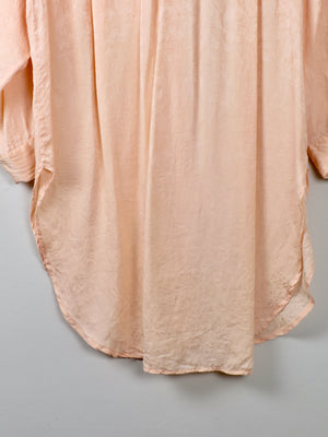 Women's Vintage Peach Silk Long Blouse S - The Harlequin