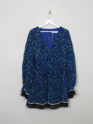 Blue Leaf Print Short Self Portrait Dress 12 - The Harlequin
