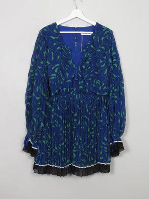 Blue Leaf Print Short Self Portrait Dress 12 - The Harlequin