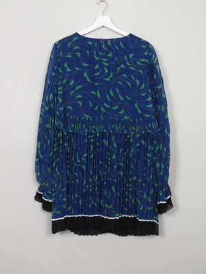 Blue Leaf Print Short Self Portrait Dress 12 - The Harlequin
