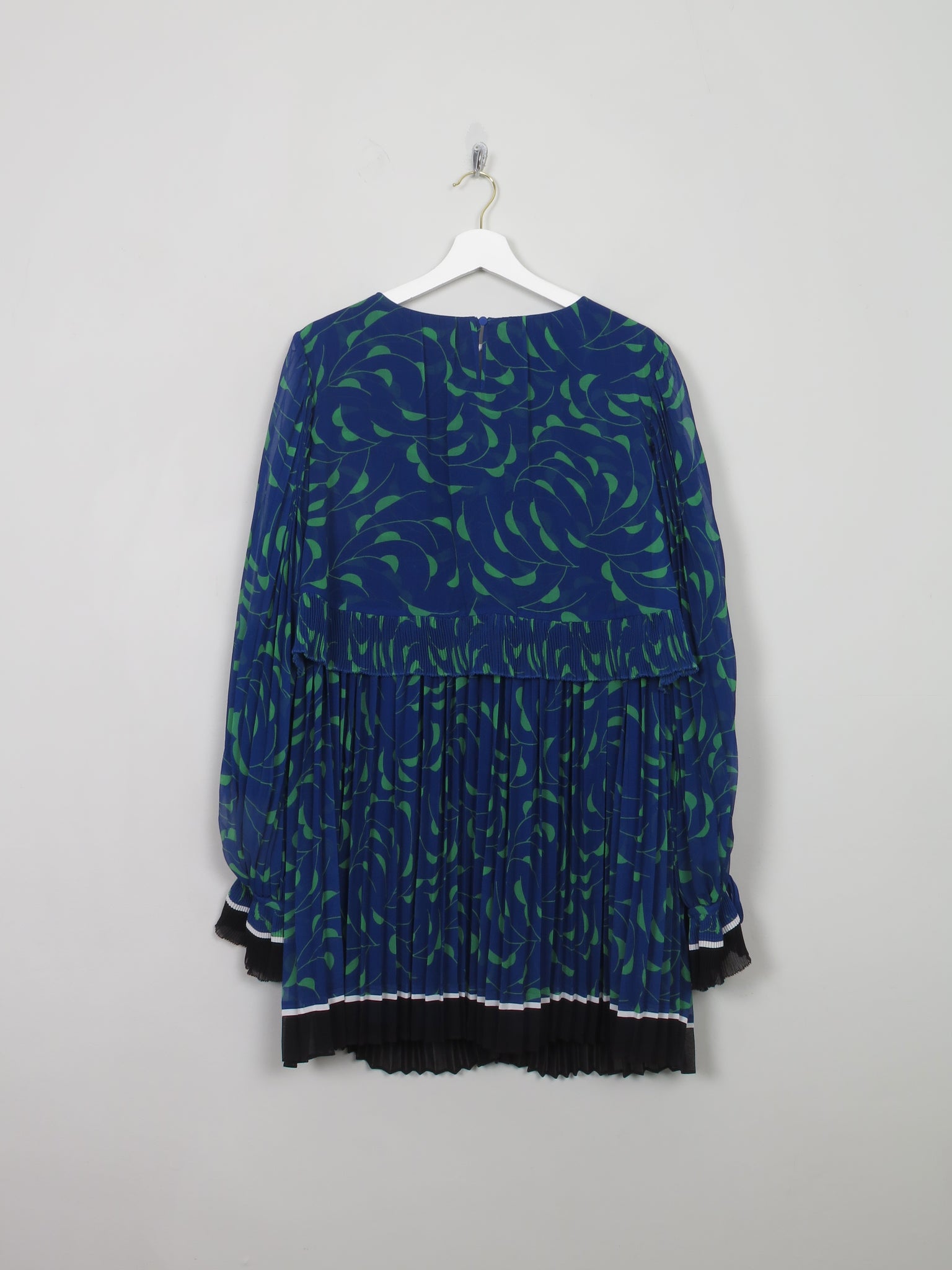 Blue Leaf Print Short Self Portrait Dress 12 - The Harlequin