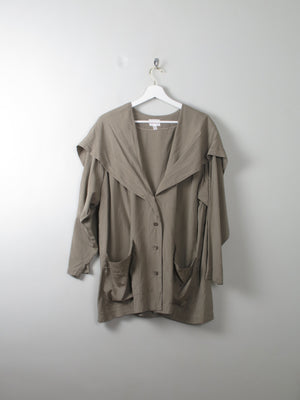 Women's Khaki 80s Summer Jacket M - The Harlequin