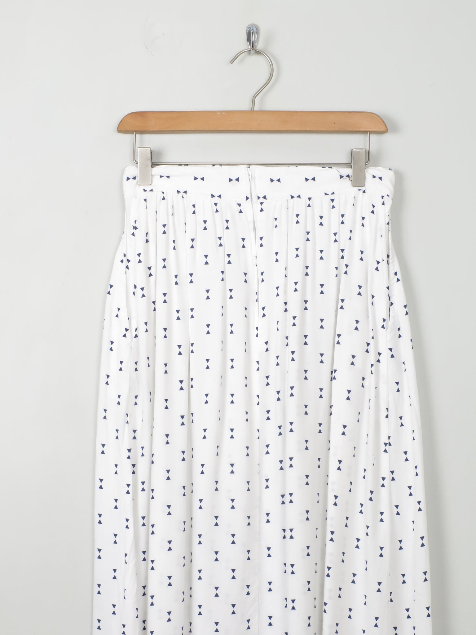 Vintage White Printed Midi Skirt S - The Harlequin