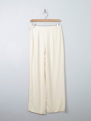 Women's Vintage Cream Wool Cropped Trousers 10/12 - The Harlequin