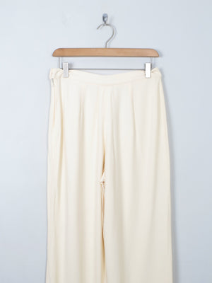 Women's Vintage Cream Wool Cropped Trousers 10/12 - The Harlequin