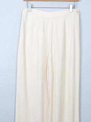 Women's Vintage Cream Wool Cropped Trousers 10/12 - The Harlequin