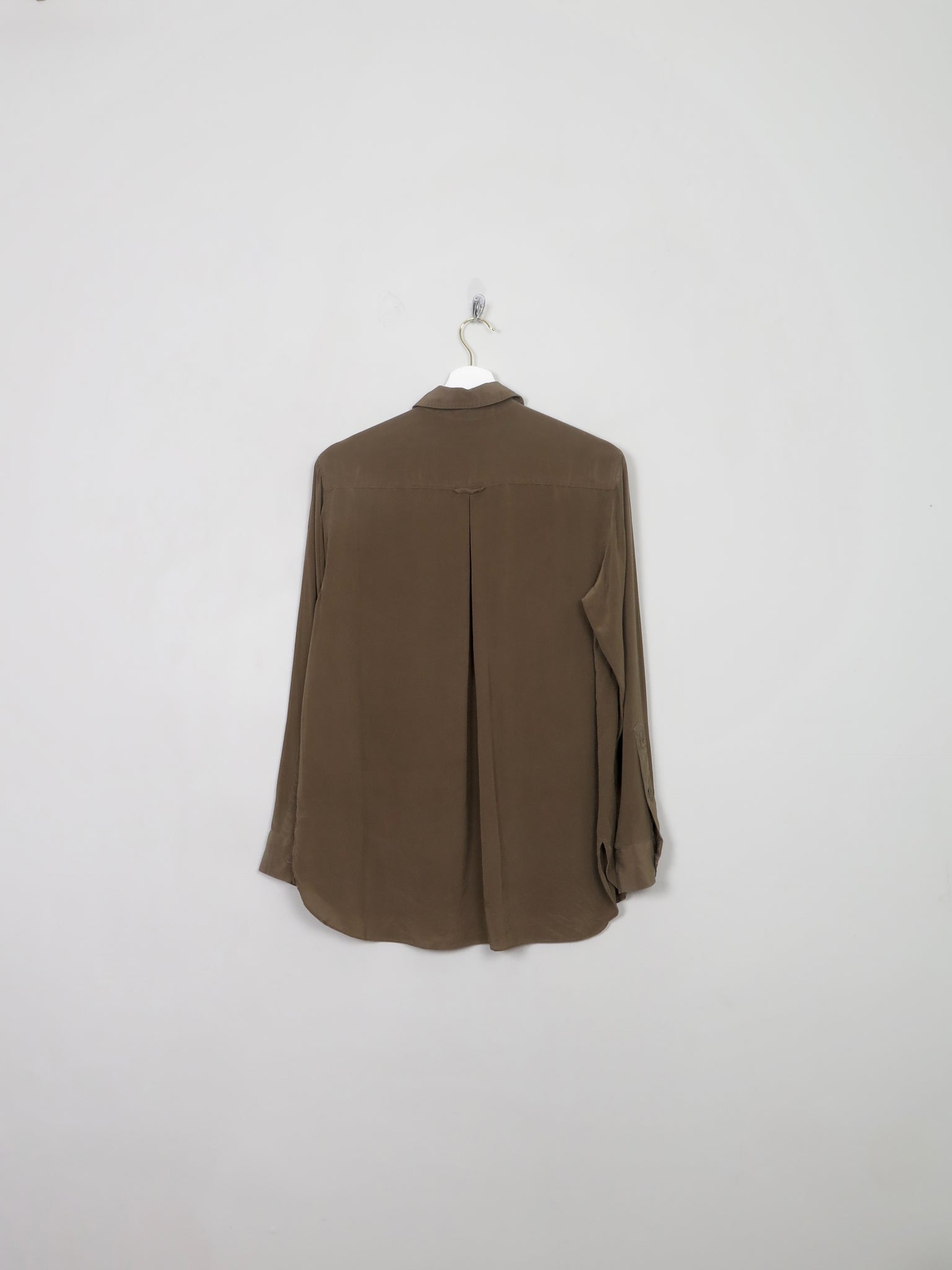 Women's Green Silk Zara Surplus Army Style Blouse S/M - The Harlequin