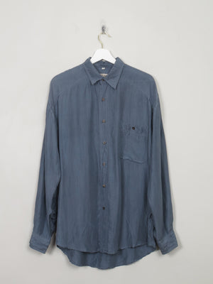 Men's Blue Silk Vintage Shirt S