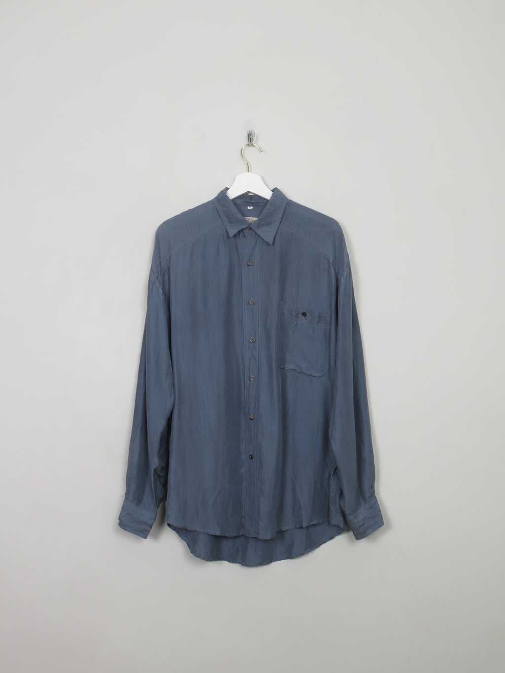 Men's Blue Silk Vintage Shirt S