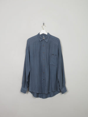 Men's Blue Silk Vintage Shirt S