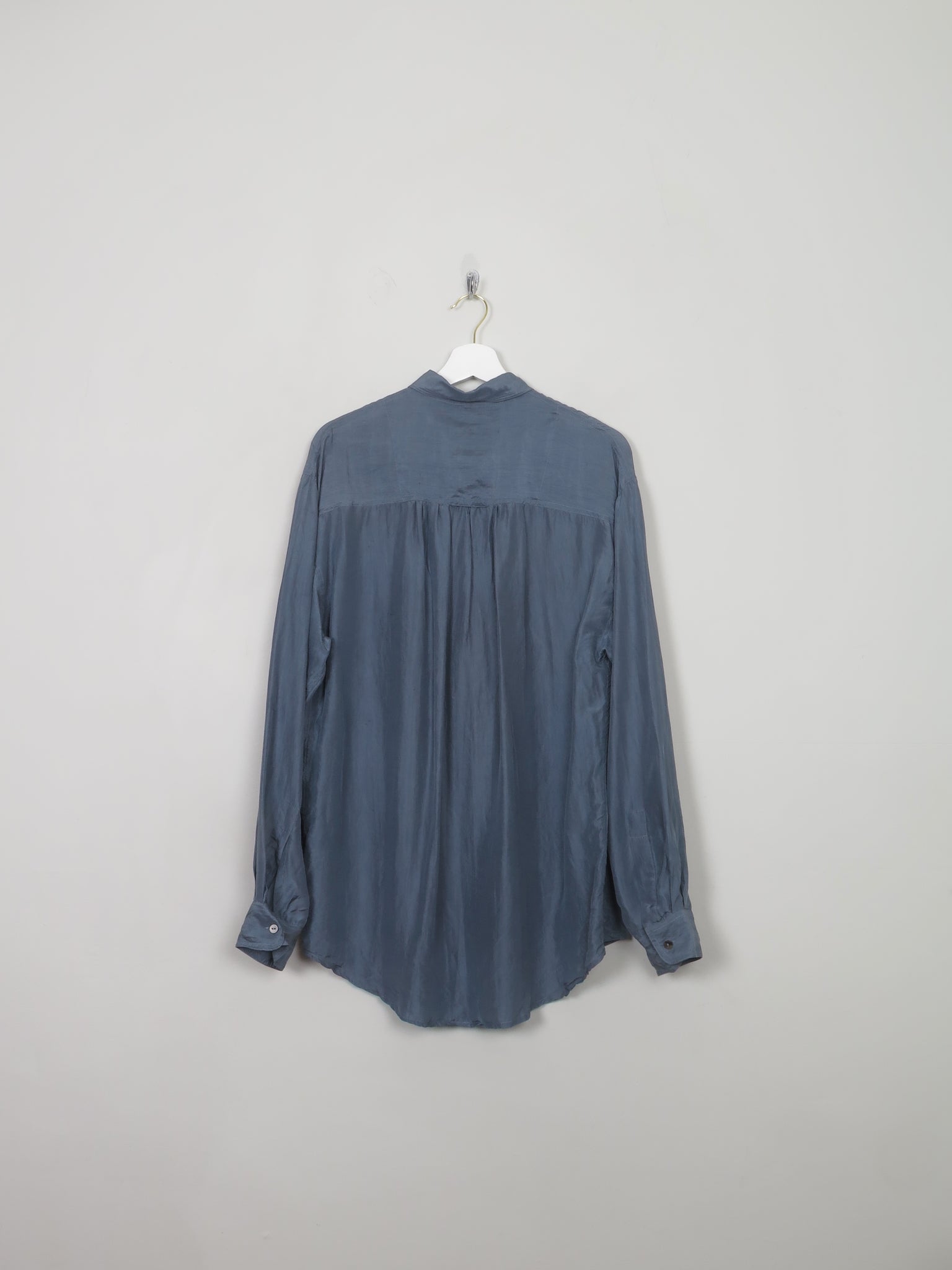 Men's Blue Silk Vintage Shirt S
