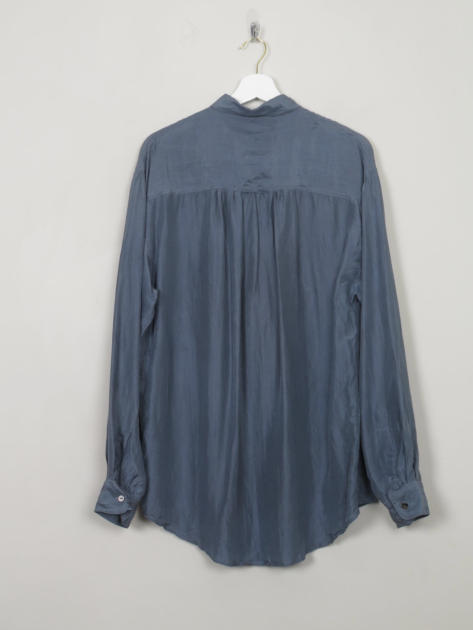 Men's Blue Silk Vintage Shirt S