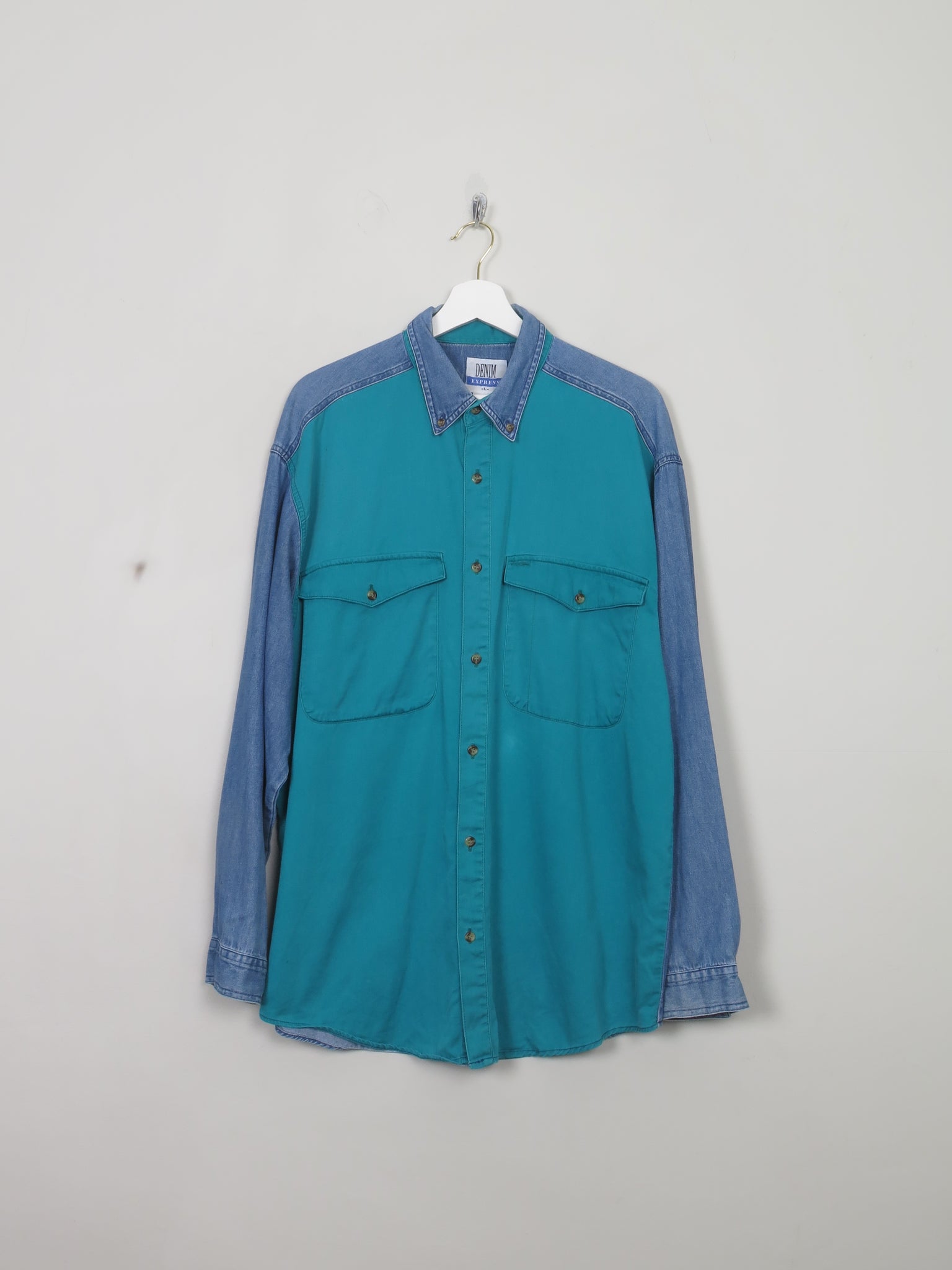 Men's 80s Vintage Denim Shirt L
