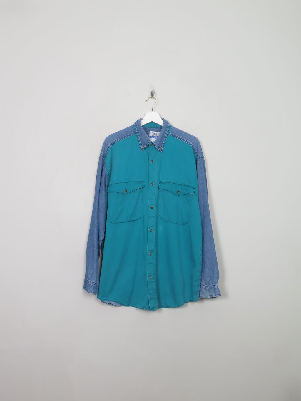 Men's 80s Vintage Denim Shirt L