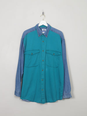 Men's 80s Vintage Denim Shirt L