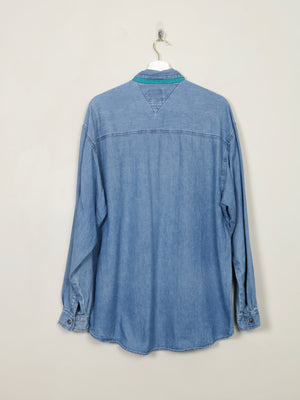 Men's 80s Vintage Denim Shirt L