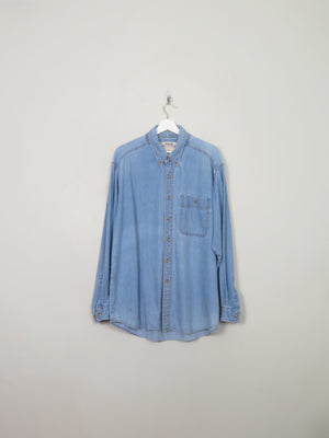 Men's Vintage Wrangler Blue Denim Shirt L