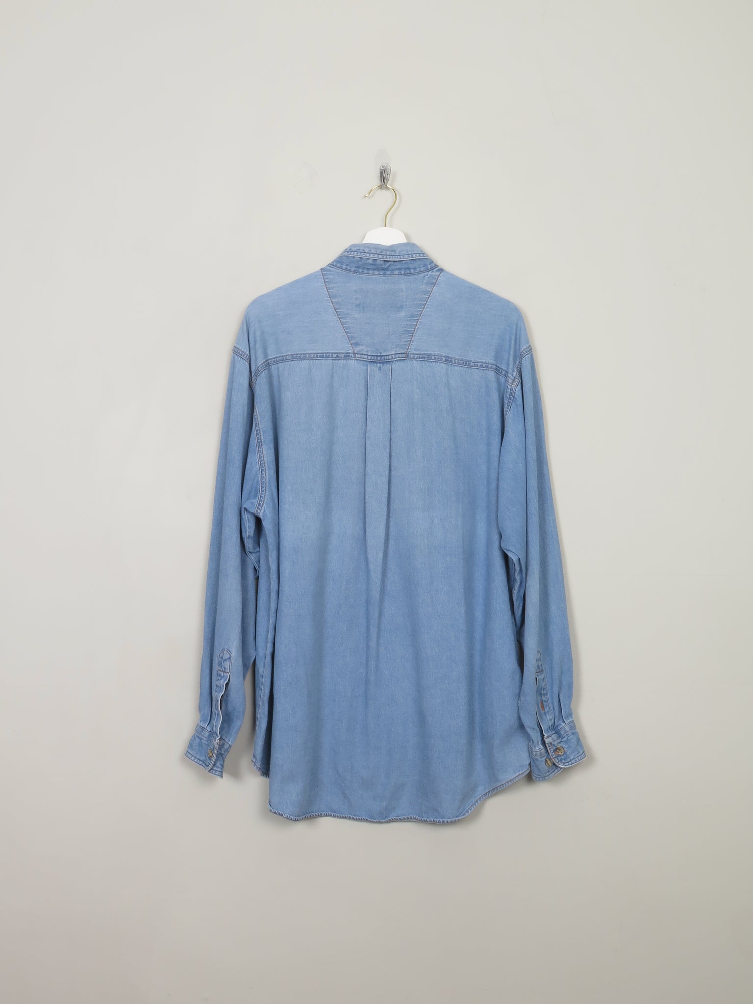 Men's Vintage Wrangler Blue Denim Shirt L