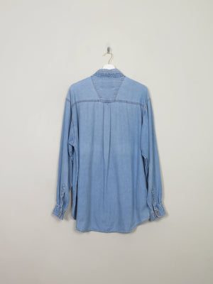Men's Vintage Wrangler Blue Denim Shirt L