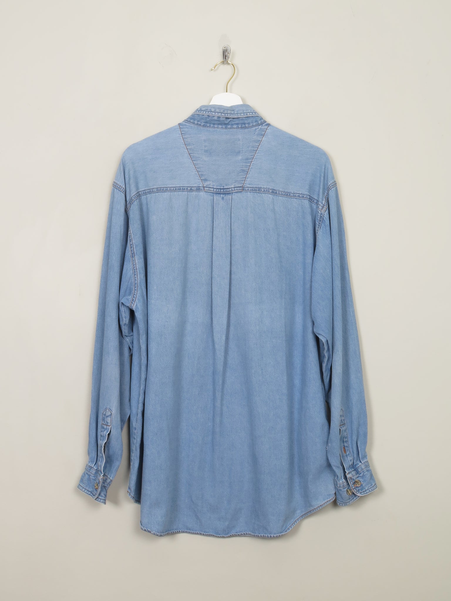Men's Vintage Wrangler Blue Denim Shirt L