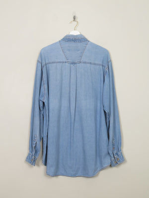Men's Vintage Wrangler Blue Denim Shirt L