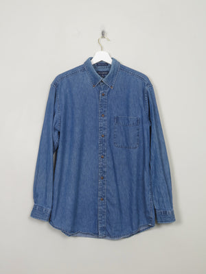 Men's Vintage Blue Denim Shirt M