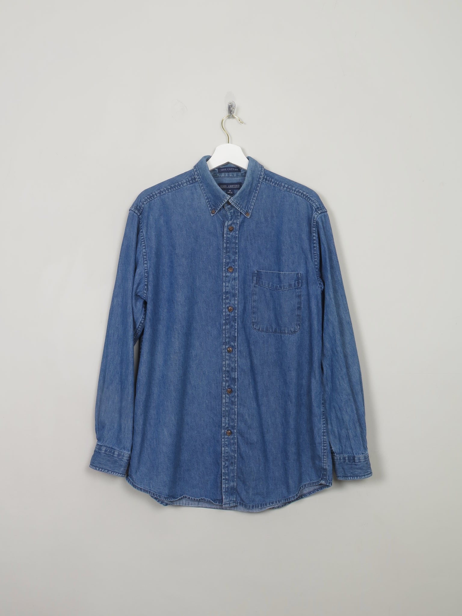 Men's Vintage Blue Denim Shirt M