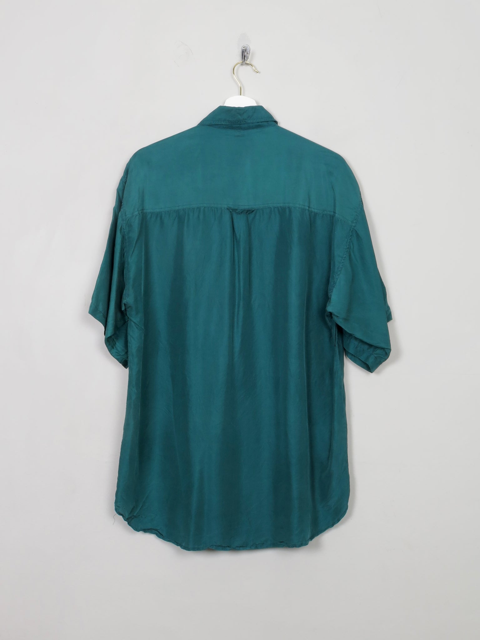 Men's Vintage Green Silk Shirt L