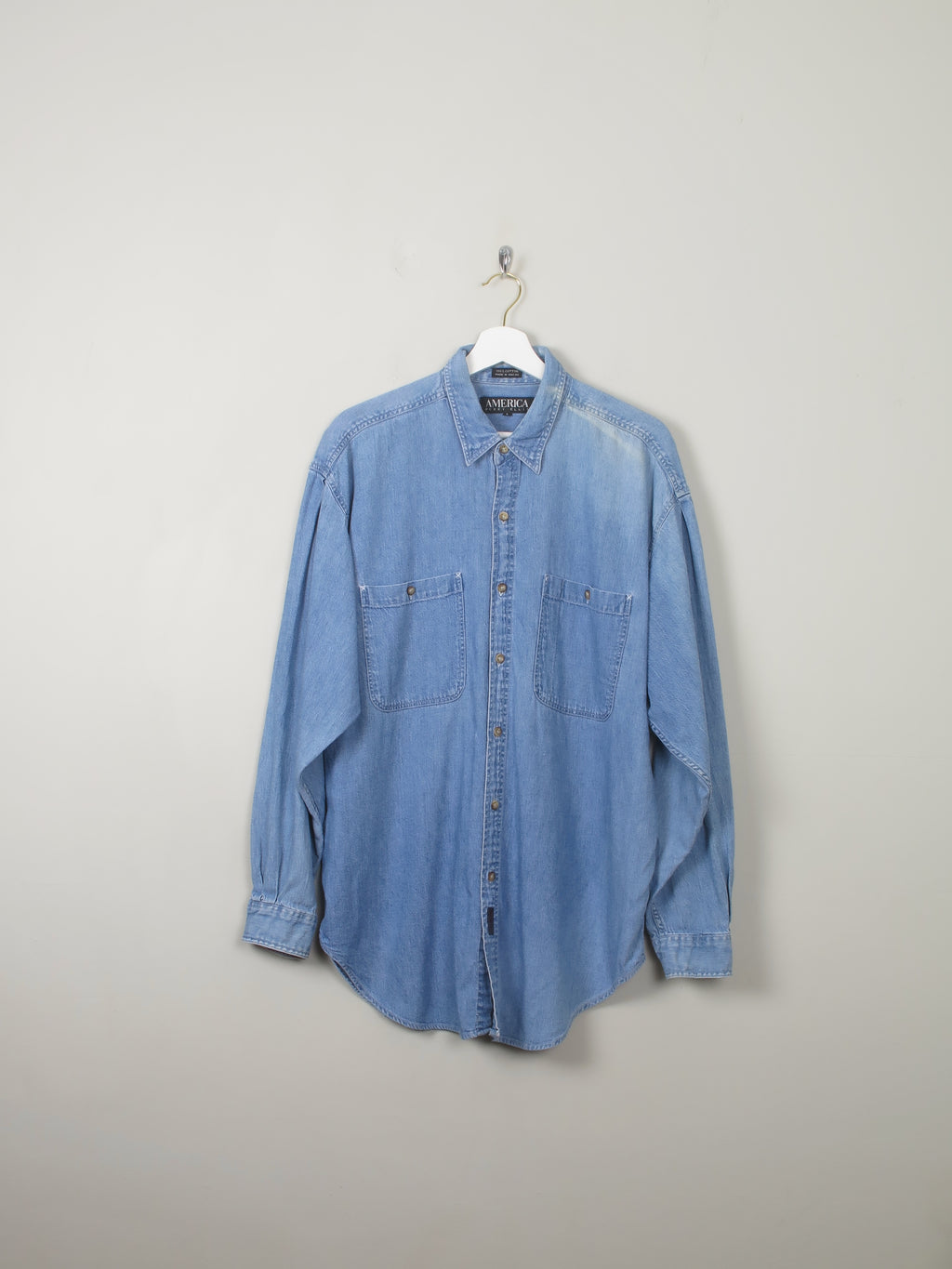 Men's Vintage Denim Perry Ellis Shirt L - The Harlequin