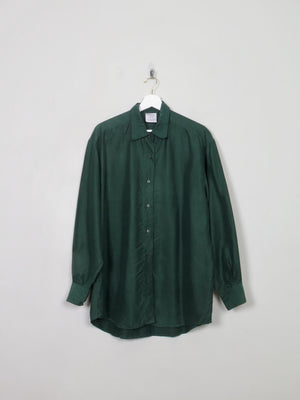 Women's Green Vintage Silk Blouse L