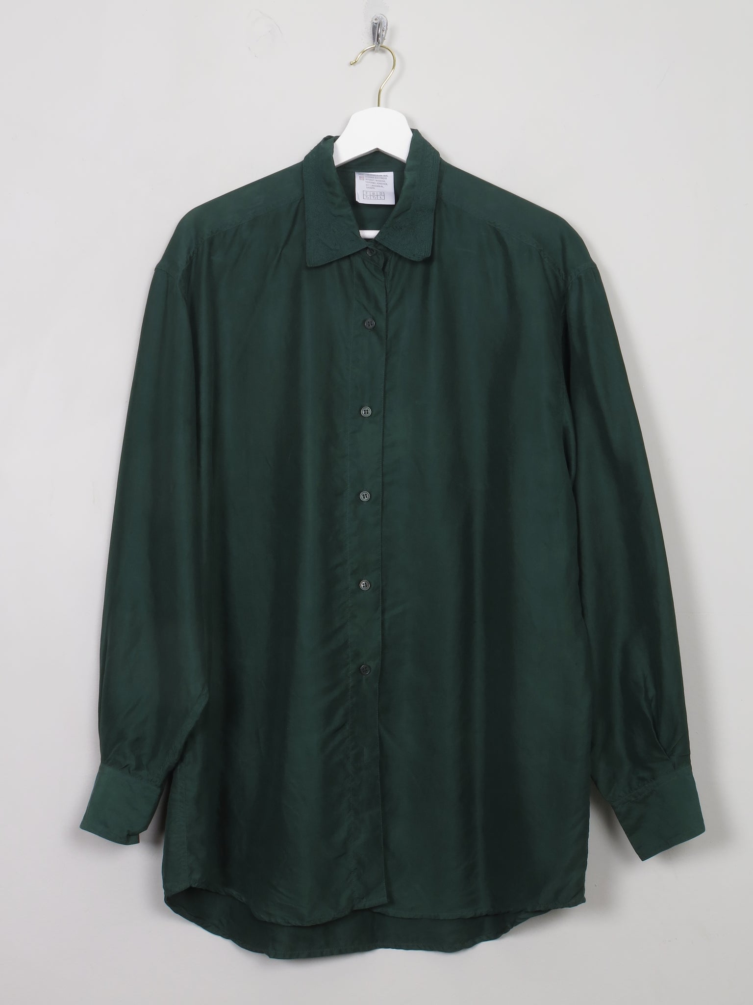 Women's Green Vintage Silk Blouse L