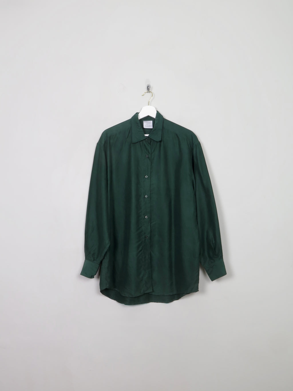 Women's Green Vintage Silk Blouse L
