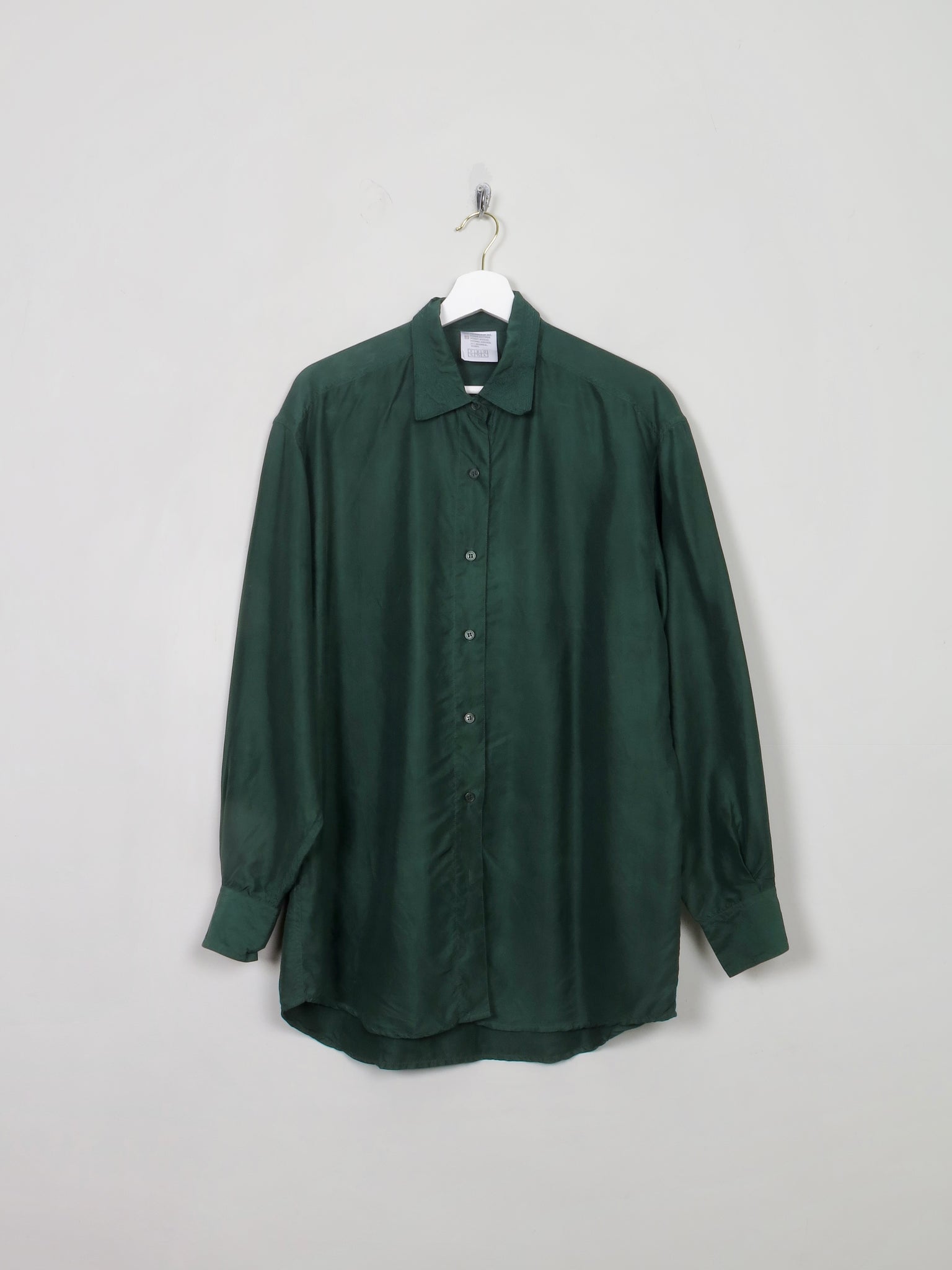 Women's Green Vintage Silk Blouse L