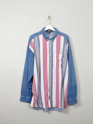 Men's Vintage Combined Denim Shirt XL - The Harlequin