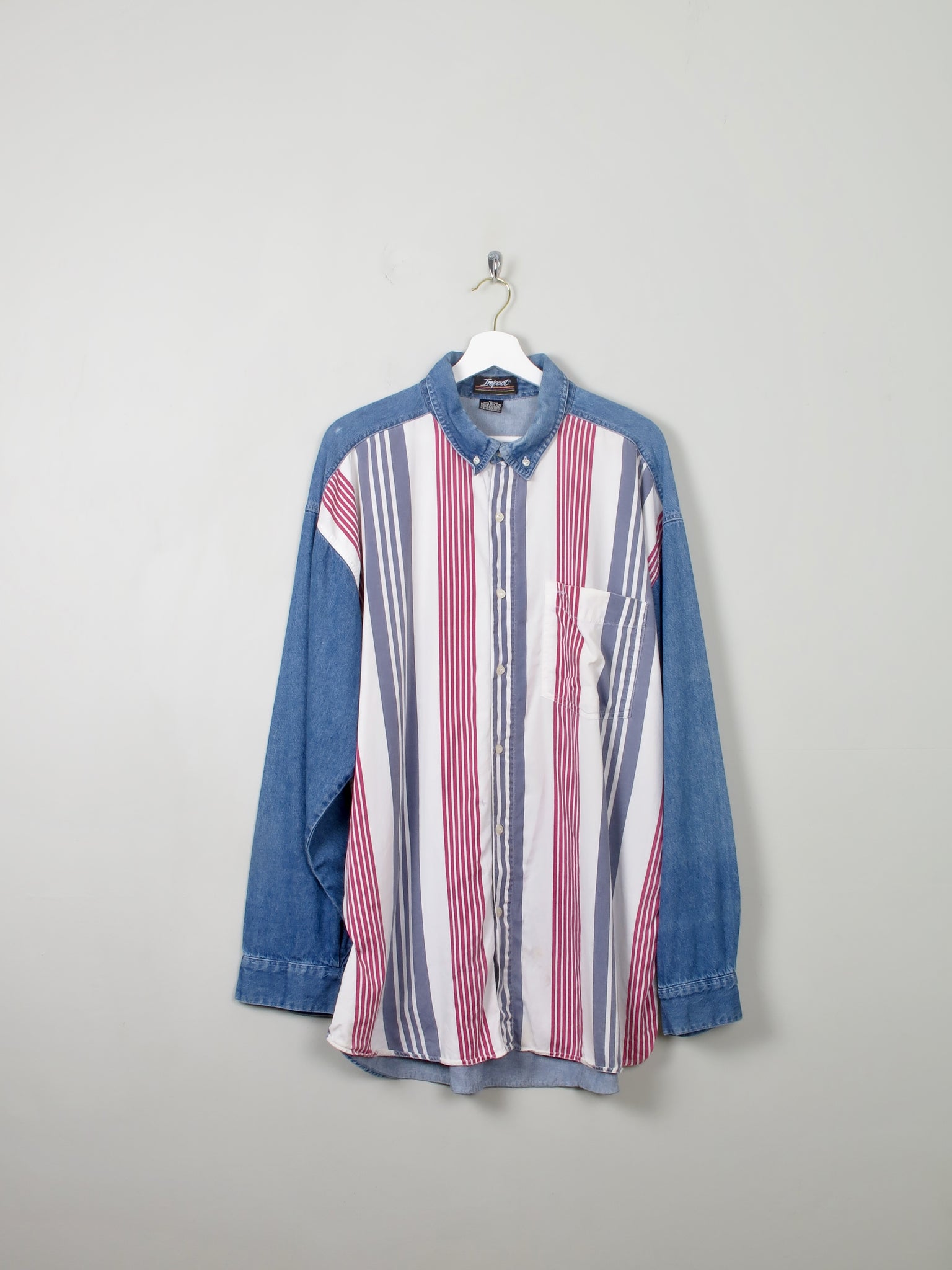 Men's Vintage Combined Denim Shirt XL - The Harlequin