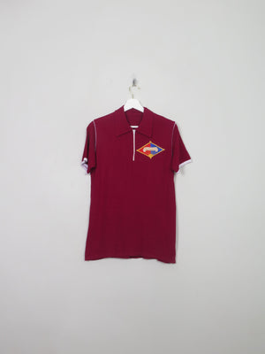 Men's Vintage Wine Knit Polo Top S/M