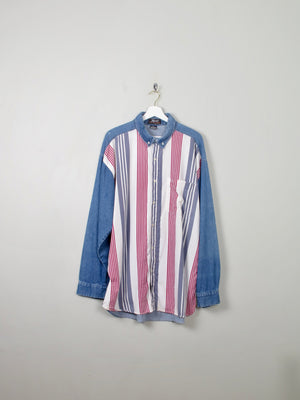 Men's Vintage Combined Denim Shirt XL - The Harlequin