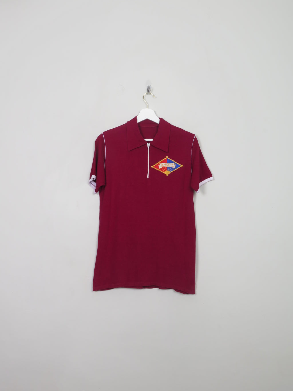 Men's Vintage Wine Knit Polo Top S/M
