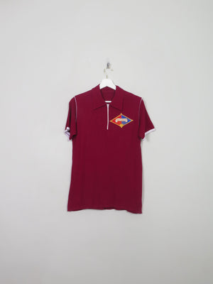 Men's Vintage Wine Knit Polo Top S/M