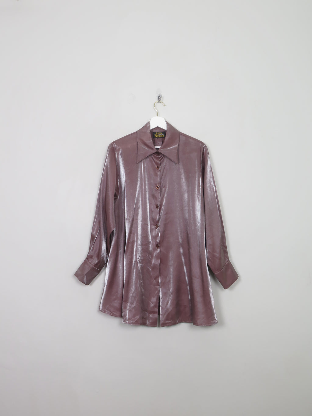 Vintage Two Tone Taupe Blouse S/M