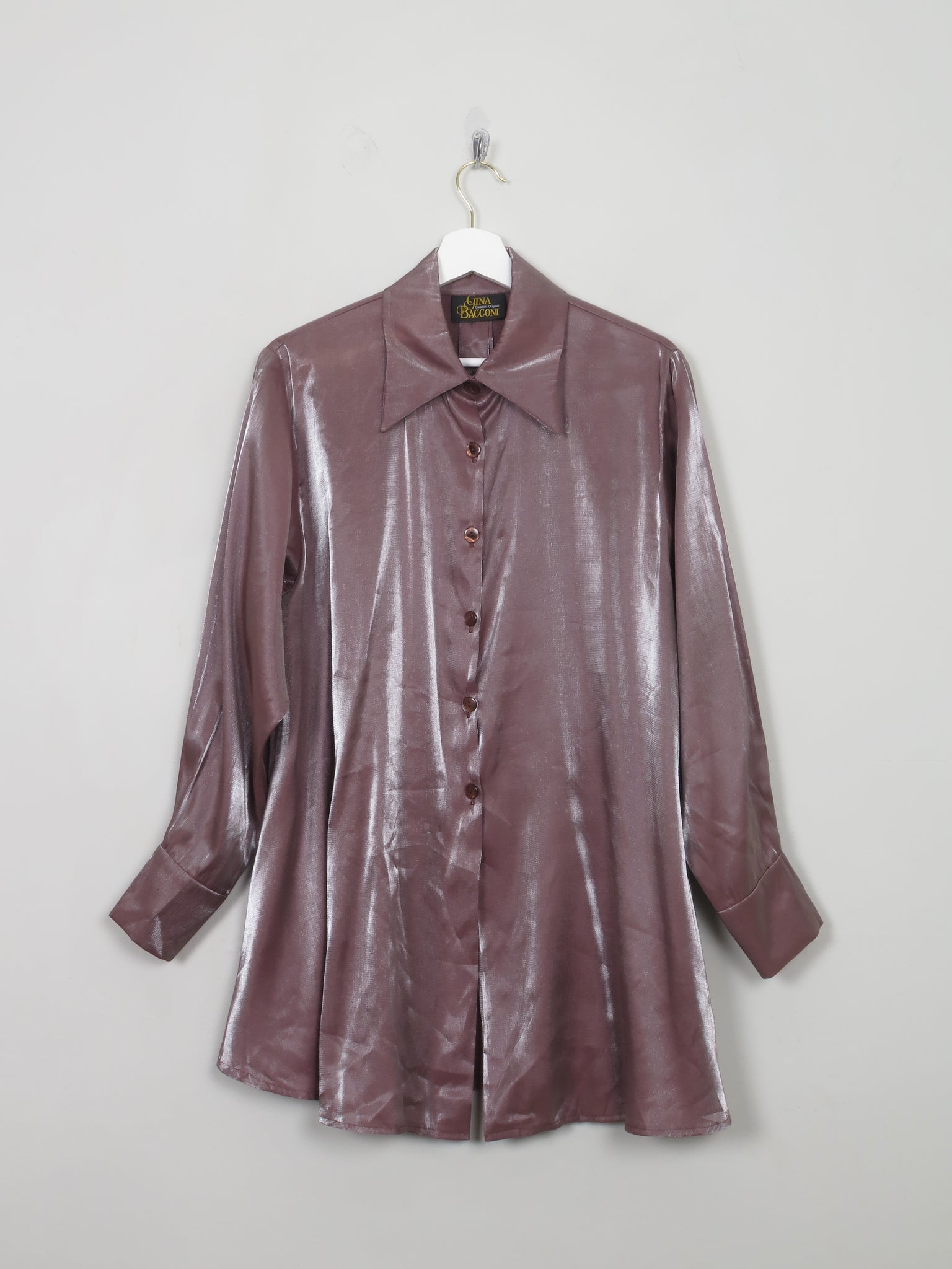Vintage Two Tone Taupe Blouse S/M - The Harlequin