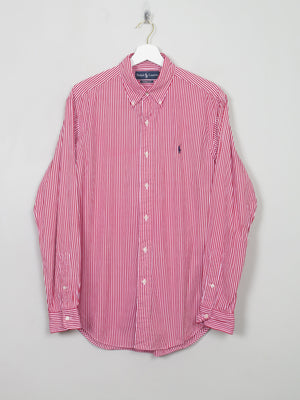 Men's Vintage Ralph Lauren Red Striped Shirt M