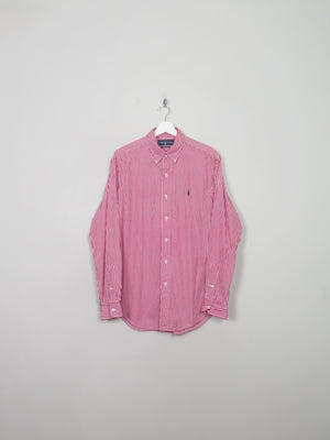 Men's Vintage Ralph Lauren Red Striped Shirt M